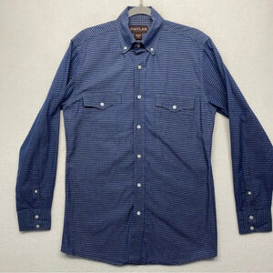 Pintlar‎ Blue Button Down Shirt M Western Check